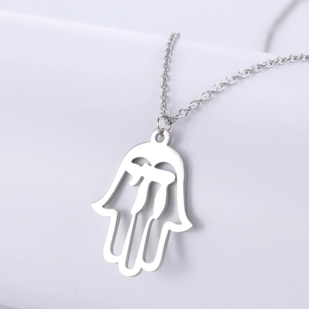 LIKGREAT Hamsa main Chai collier à breloques pour femmes hébreu Judaica bijoux Chai pendentifs amule