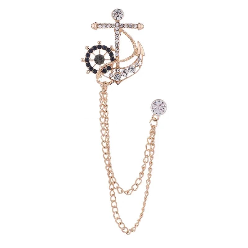 Broches d'injecteur en cristal pour femmes et hommes, épingles de col en biscuits, insigne de chemis
