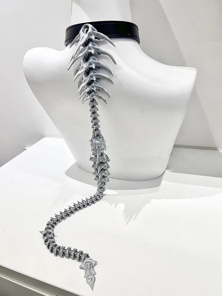 Collier de colonne vertébrale Cosplay gothique foncé Punk résine bijoux pour hommes et femmes access