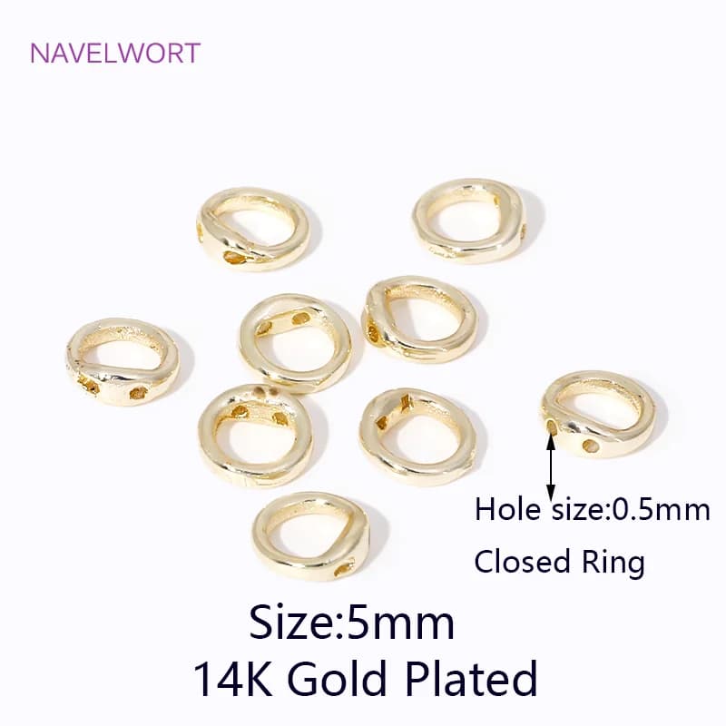 Embouts de perles en laiton plaqué or 18 carats, 4mm, pointes à sertir avec boucle, pour collier à f