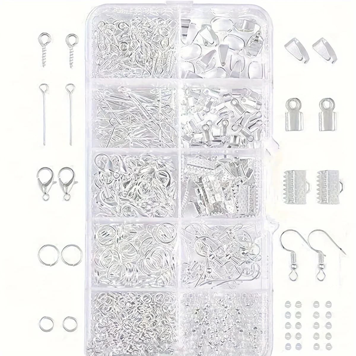 900 pièces bijoux, fabrication kit débutant boucles d'oreilles collier bricolage pince à perles ense