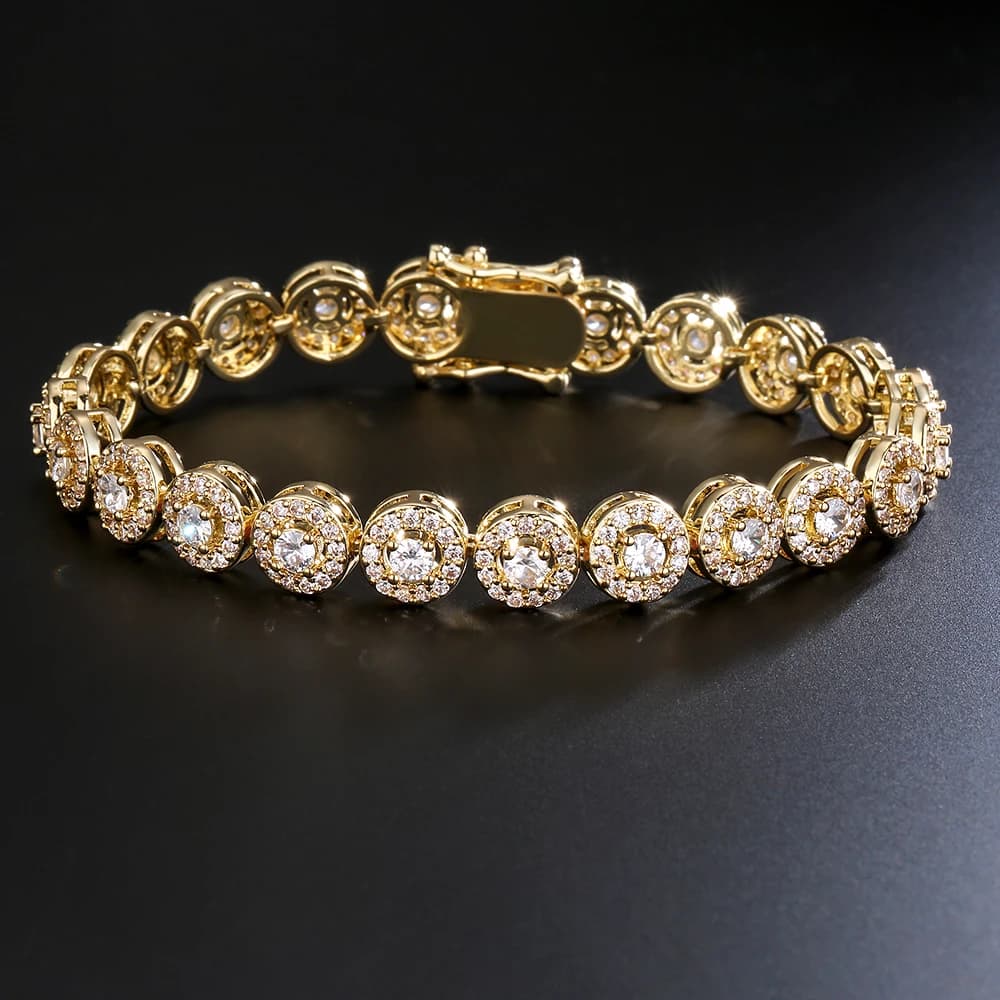 Uilz – Bracelet de Tennis rond de luxe en zircone cubique, classique, géométrique, brillant, en cris