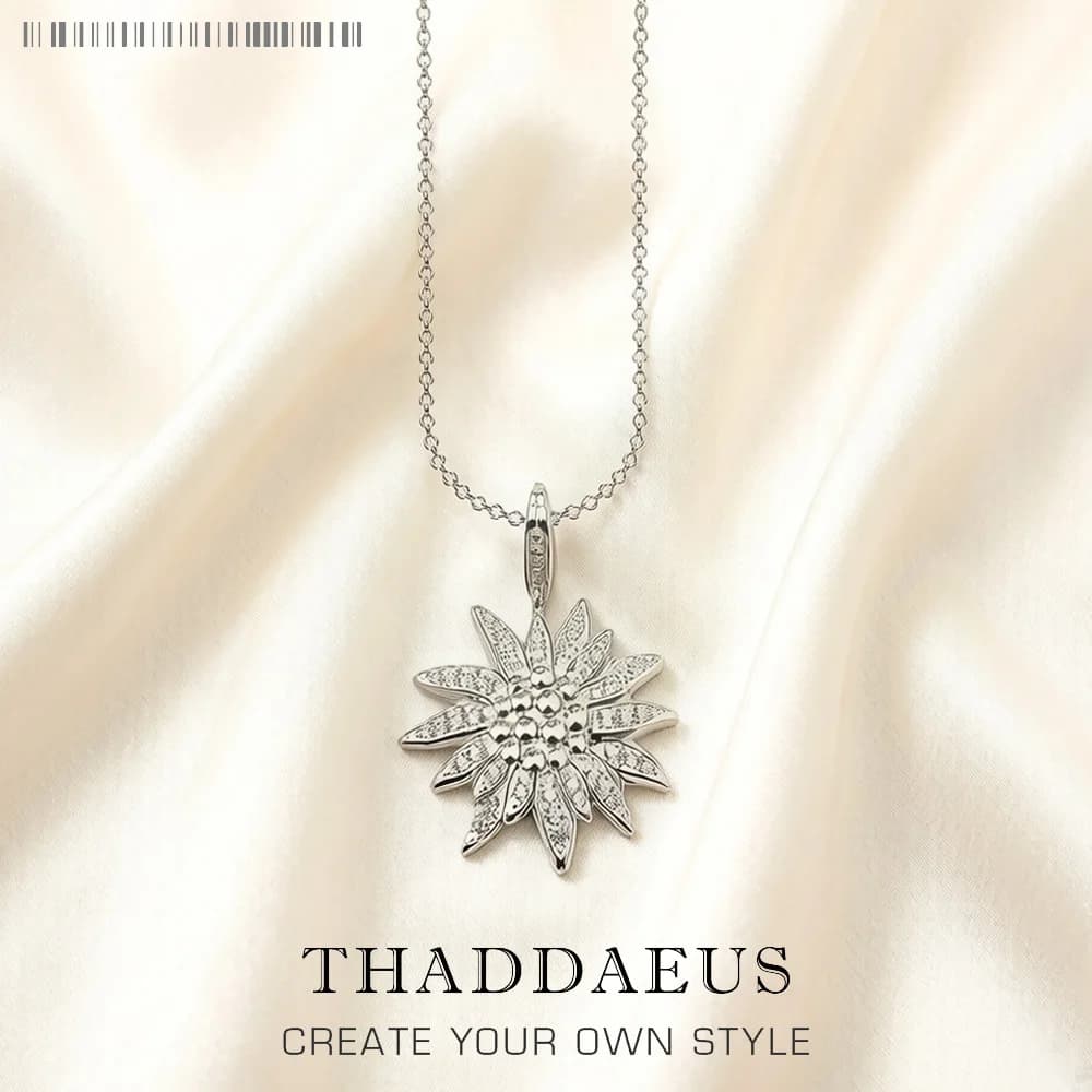 Collier Edelweiss, Bijoux fins romantiques en argent Sterling 2021, flambant neuf, Europe, cadeau po