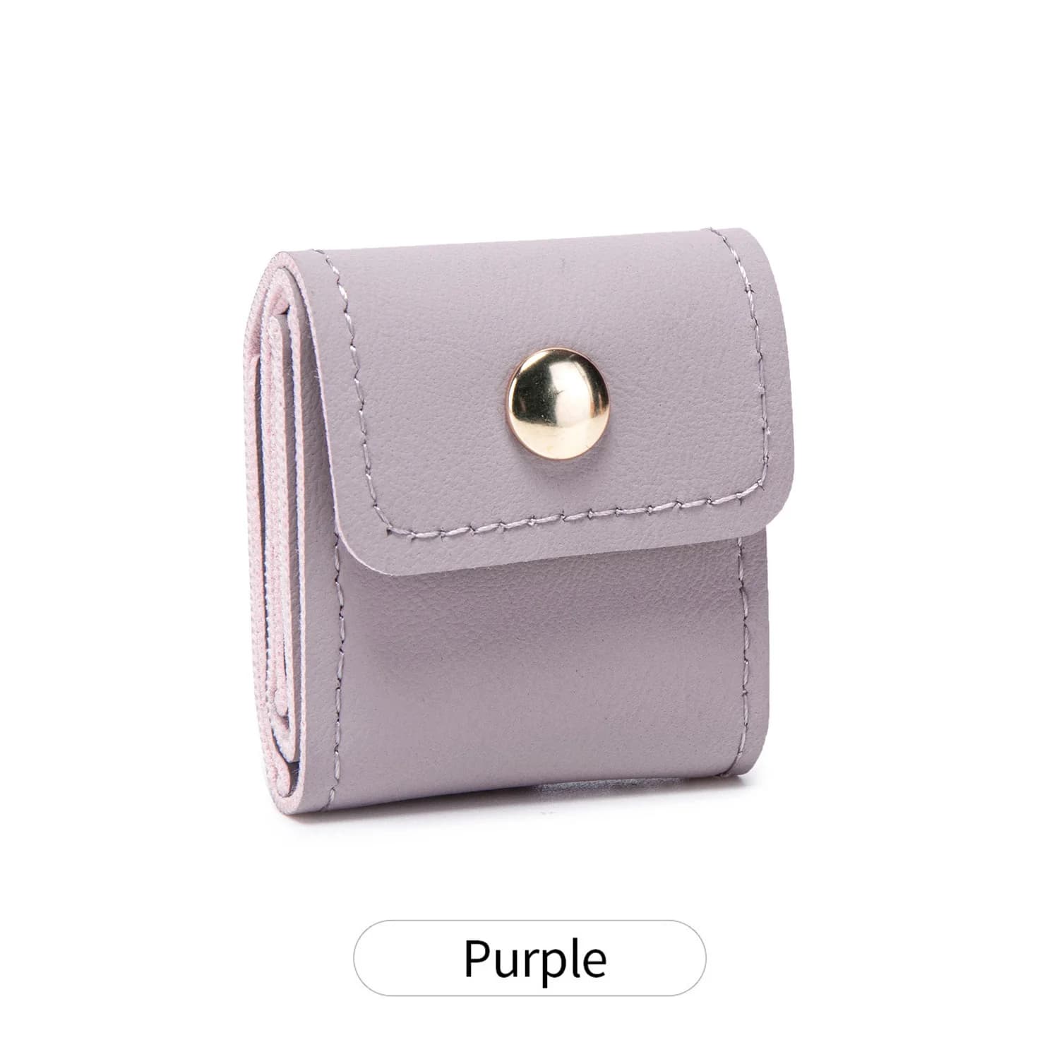 Mini pochette de rangement de bijoux élégante en PU, 4 compartiments, Portable, pliable, pour collie