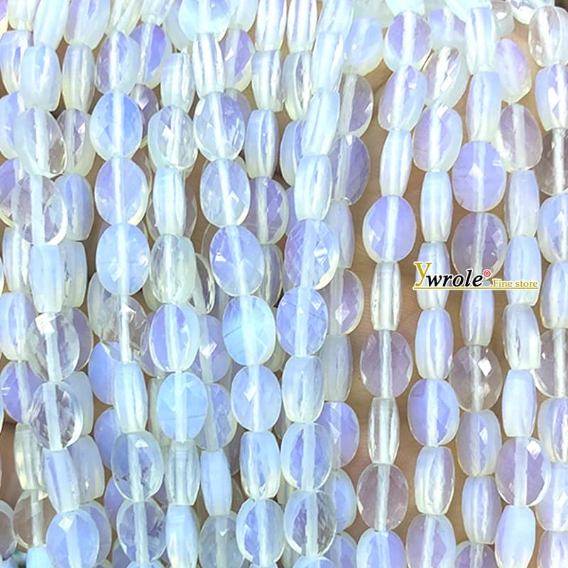 Pierre naturelle à facettes ovale 6x8mm, Labradorite, perles d'espacement amples pour la fabrication