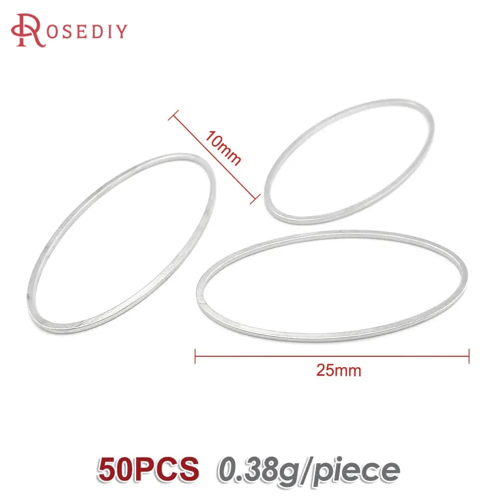 50 pièces 16x8mm 25x10mm 30x15mm 40x20mm en laiton forme ovale anneaux fermés connecter anneaux bijo
