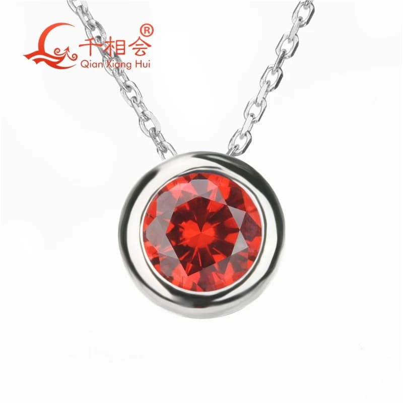 Collier en argent Sterling S925 avec 12 pierres de naissance, pendentif rond en zircone cubique, bij