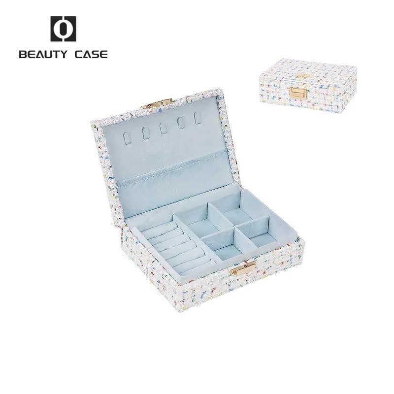 Boîte à bijoux de luxe blanche de grande taille, spéciale pour les maquilleurs sur site, pour ranger