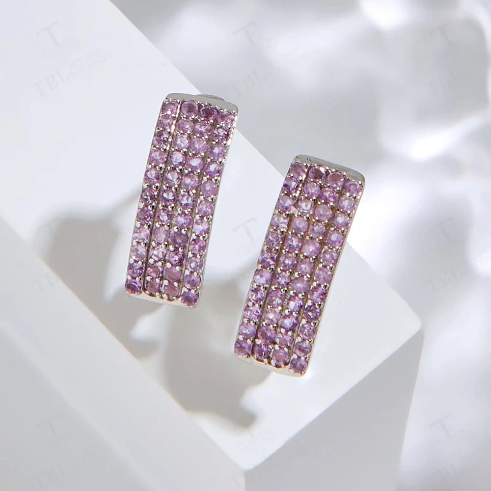 Magnifiques boucles d'oreilles en argent pour femmes et filles, pierre de naissance naturelle, bijou