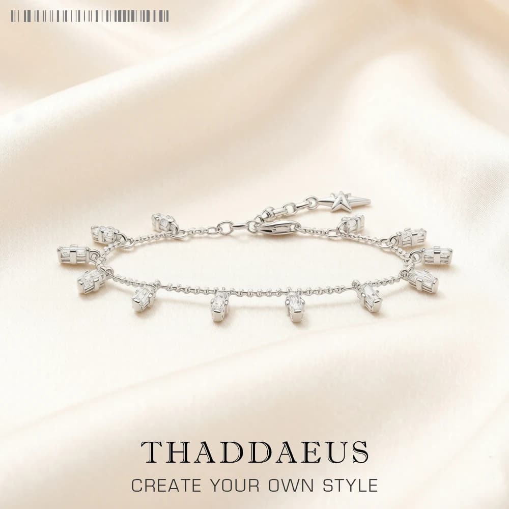 Bracelet pierres angulaires avec coupe Baguette, en argent Sterling 925, bijoux fins élégants, cadea