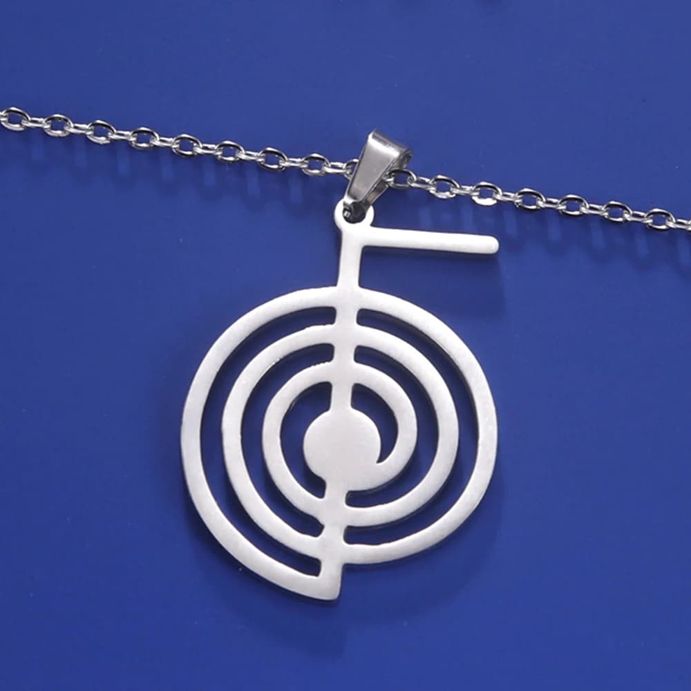 Reiki Cho Ku Rei collier guérison Énergie Yoga force pendentif divin géométrique protection Talisman