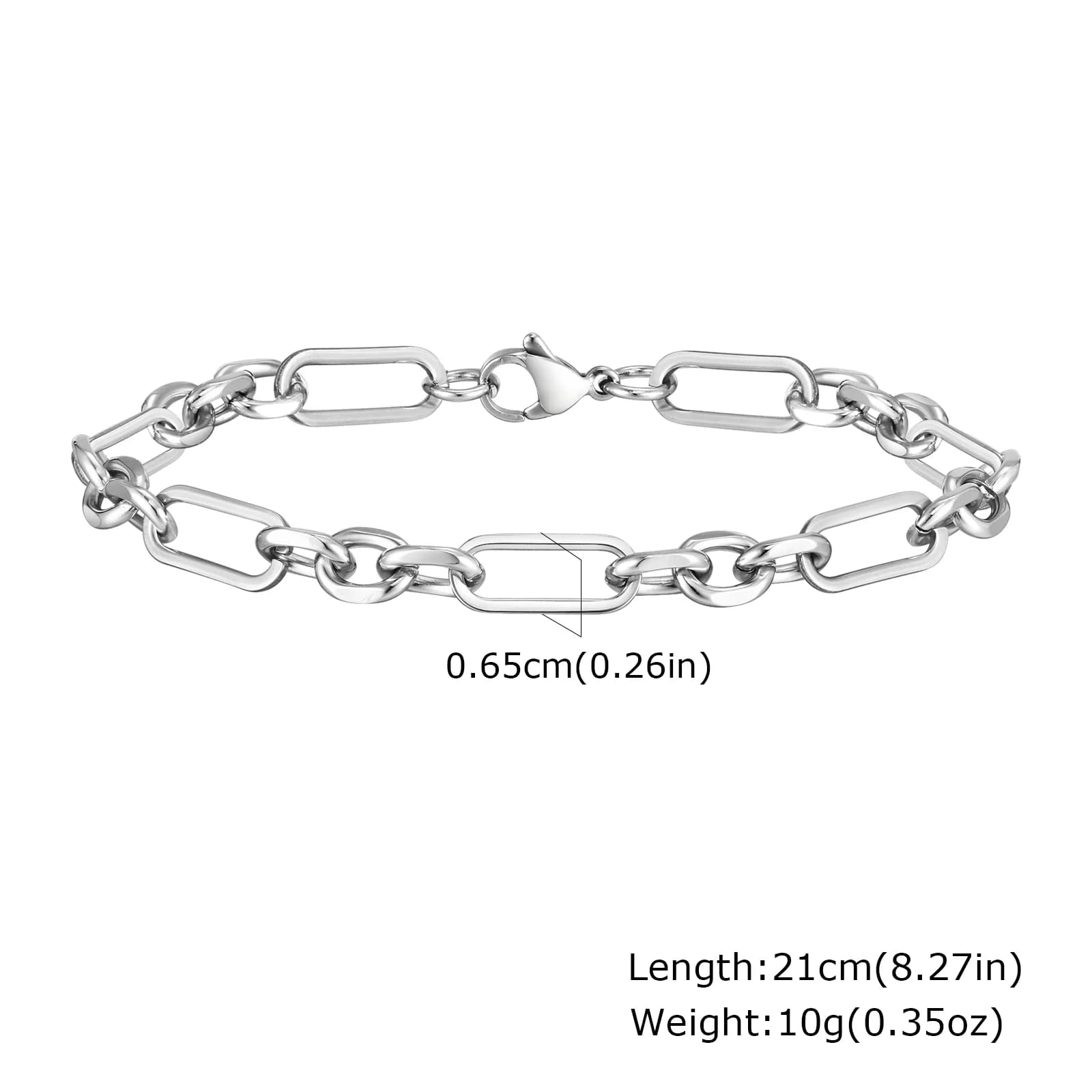 Bracelets à maillons de chaîne pour hommes et garçons, bracelet à maillons de chaîne en acier robust