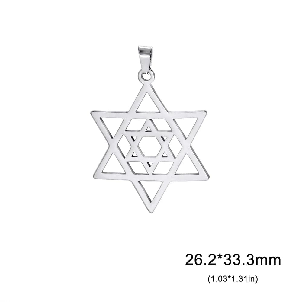 EUEAVAN-Pendentif de Bouclier Étoile de FC en Acier Inoxydable, Hip Hop, Hexagramme, Judaïsme, Colli