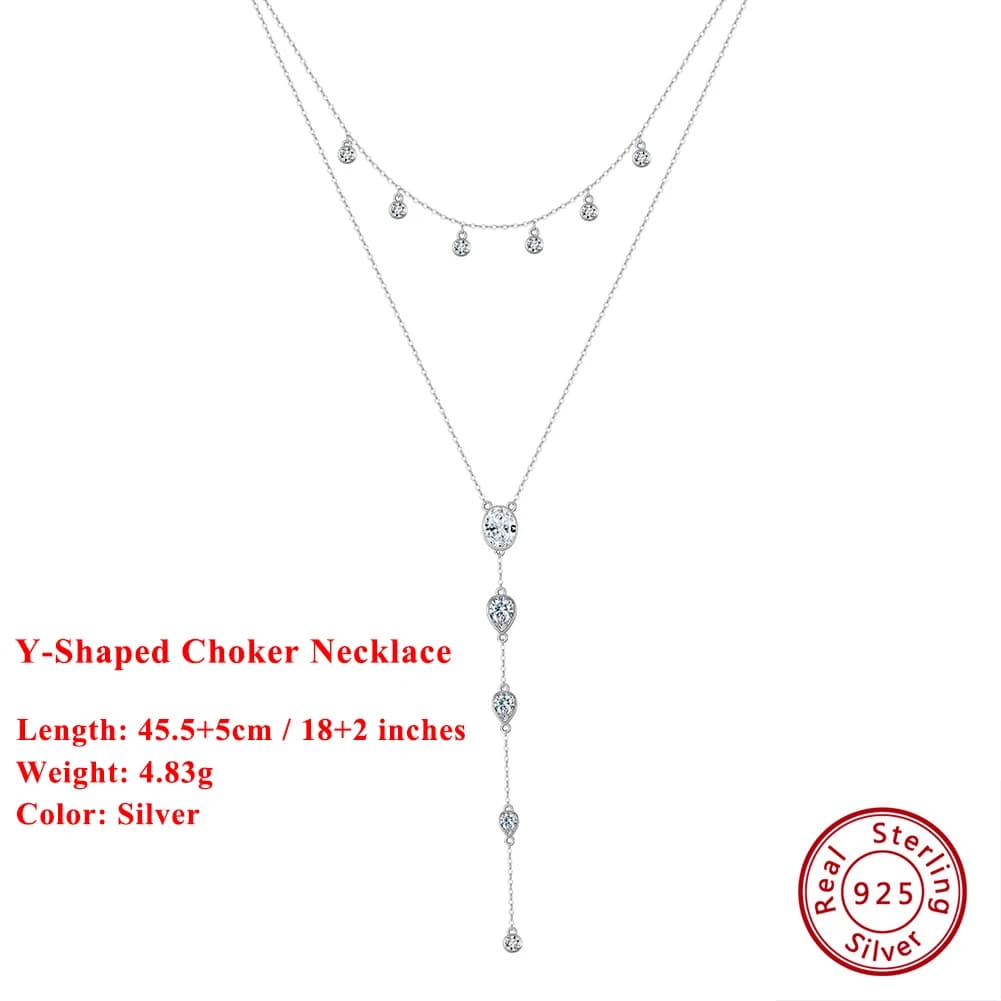 EFFIE QUEEN – collier pendentif en forme de Y en zircon délicat, collier ras du cou tendance à plusi