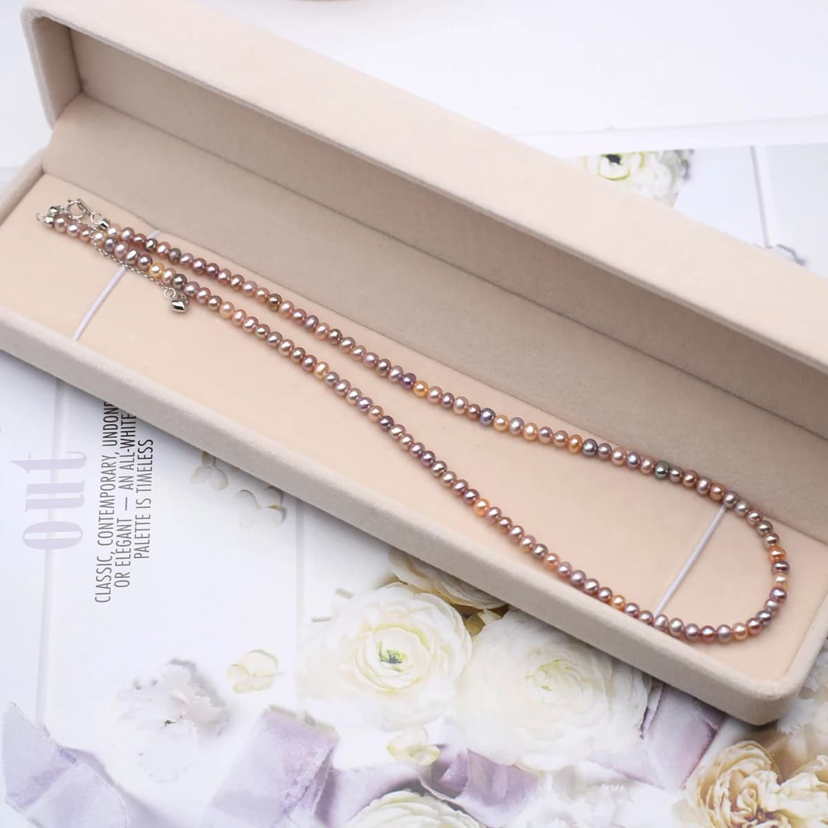 Collier de perles d'eau douce naturelles, 3-4mm, couleurs variées, perles rondes, bijoux pour femmes