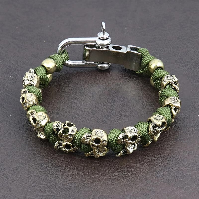 Bracelets de crâne populaires à la mode pour hommes, cadeau Vintage tissé réglable, breloque Punk Ro