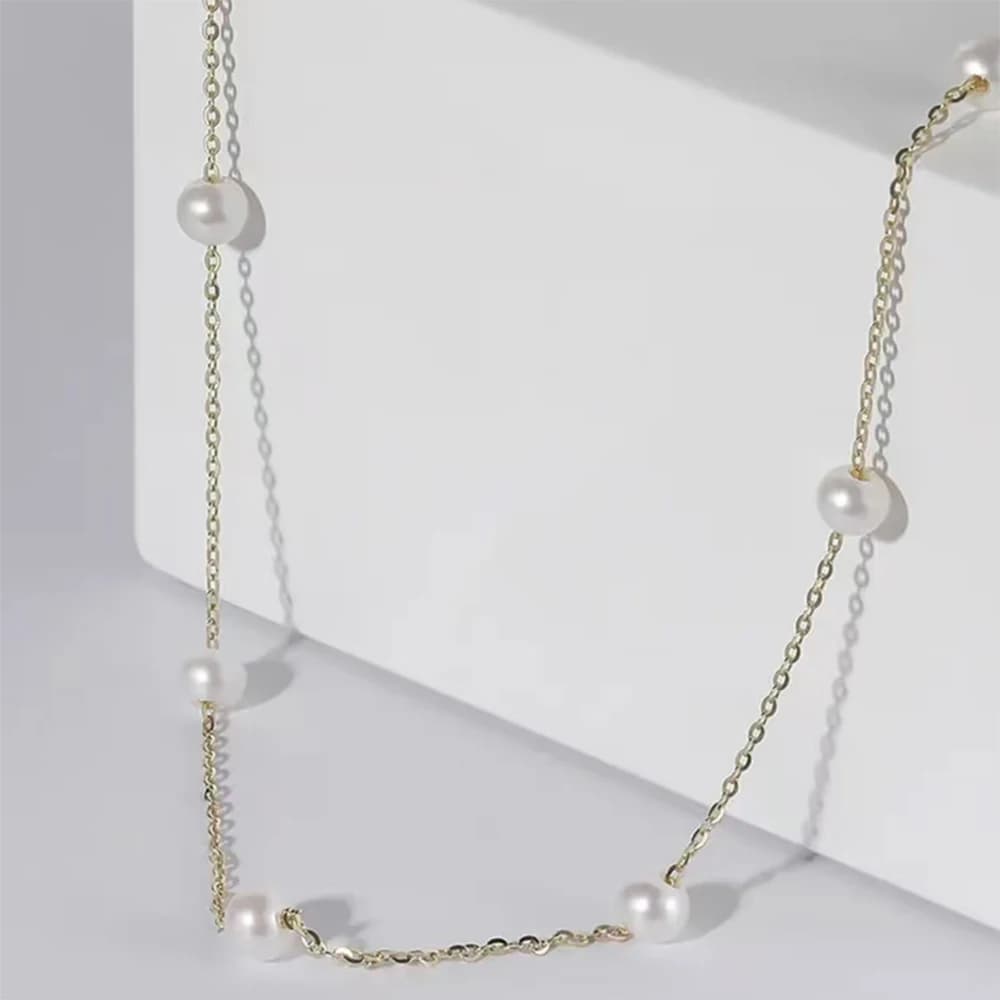 Seulement naturel d'eau douce AK perle collier de perles pour les femmes 925 en argent Sterling tour