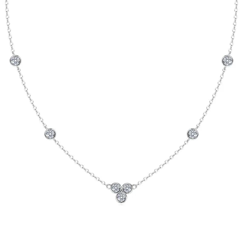 IOGOU-Collier en diamant Moissanite pour femme, tour de cou en argent regardé 3.0 véritable, bijoux