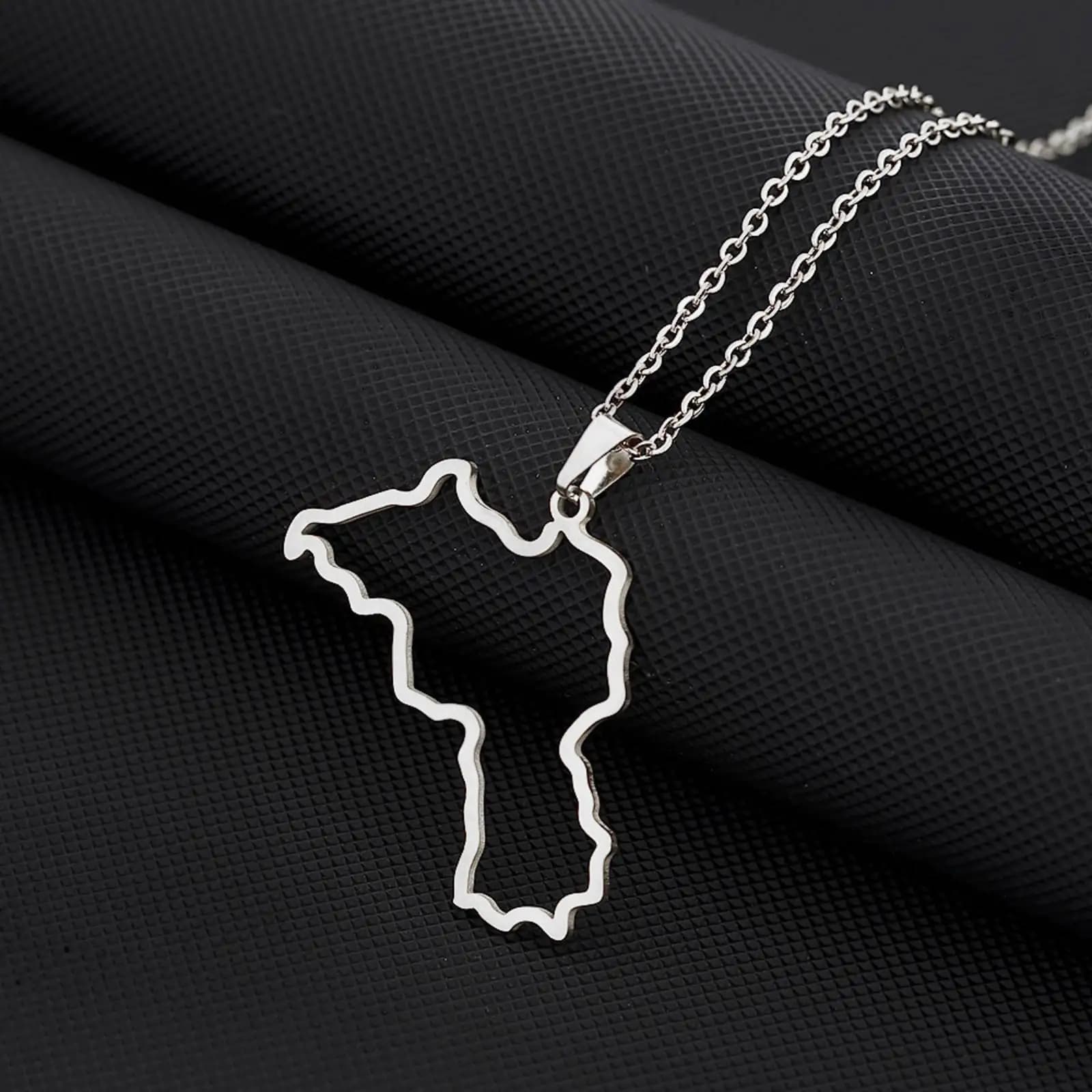 Pendentif carte du kurdistan, collier en acier inoxydable pour femmes et hommes, bijoux ethniques ku