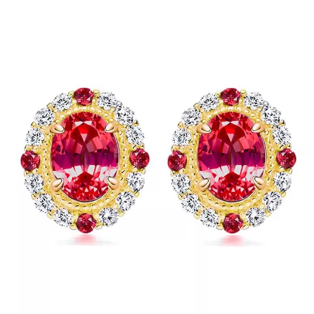 PuBang Fine Jewelry Boucles d'oreilles en argent sterling 925 scintillant avec saphir rose Padparads