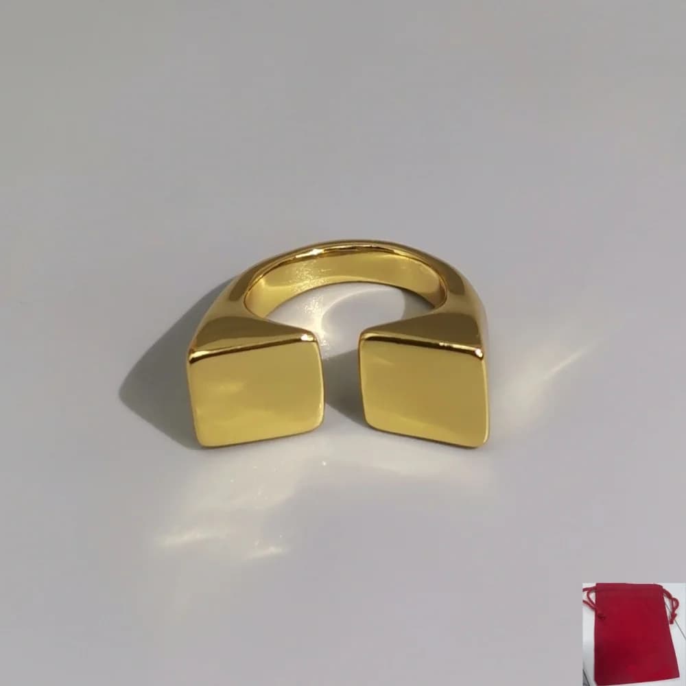 Bague ouverte géométrique or et argent style loisirs quotidiens Espagne 2026, accessoires de bijoux,