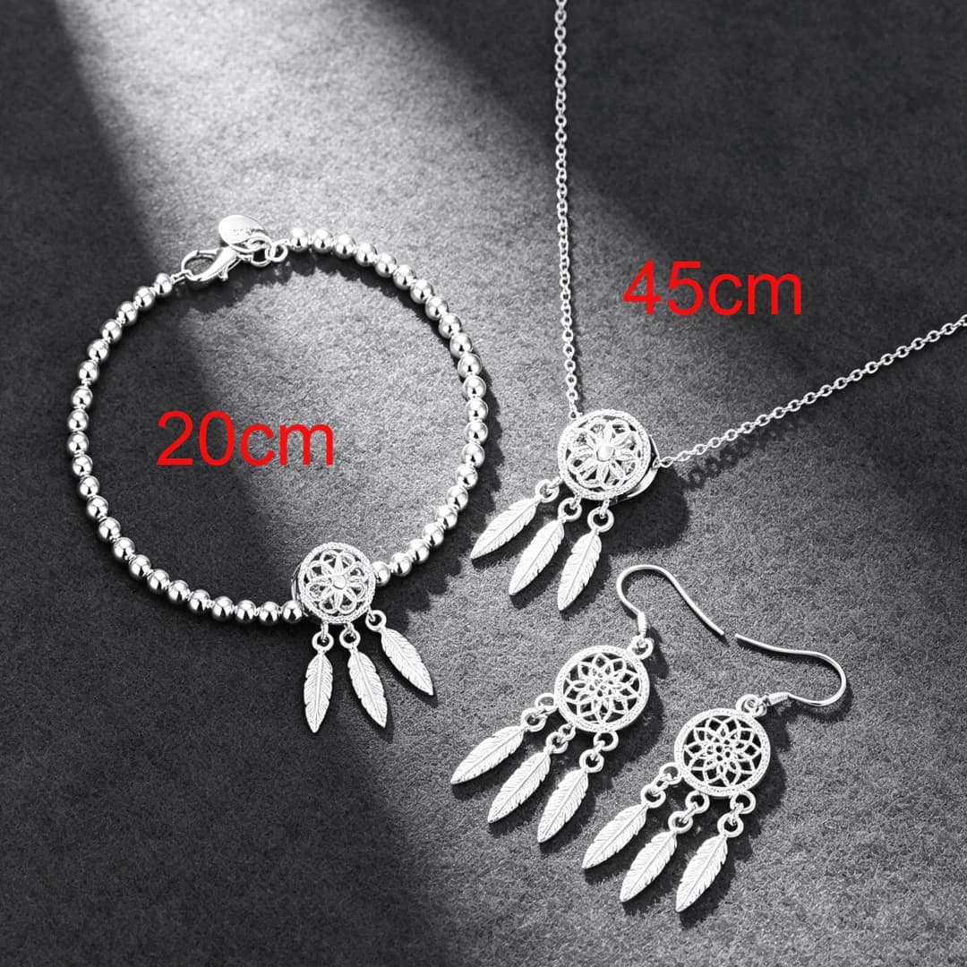 Ensemble de bijoux de créateur original en argent sterling 925, magnifique collier attrape-rêves, bo