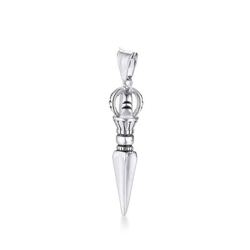Collier avec pendentif en acier inoxydable pour hommes, collier avec Phurba Kilaya bouddhiste tibéta