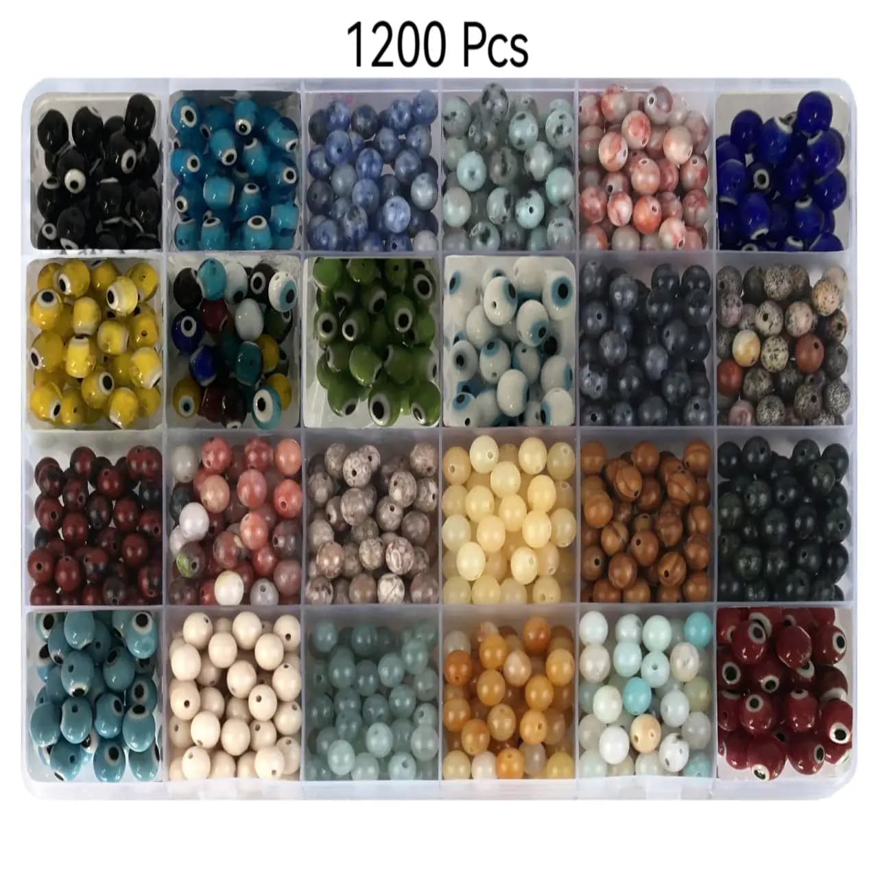 1200 pièces 6mm pierre naturelle perlée à la main bijoux à bricoler soi-même faisant Kit-accessoires
