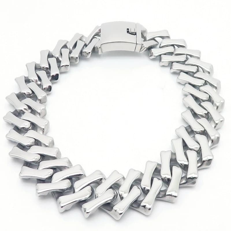 Kalen ChimLager-Tour de cou en acier inoxydable pour hommes et femmes, collier cubain, bijoux de doc