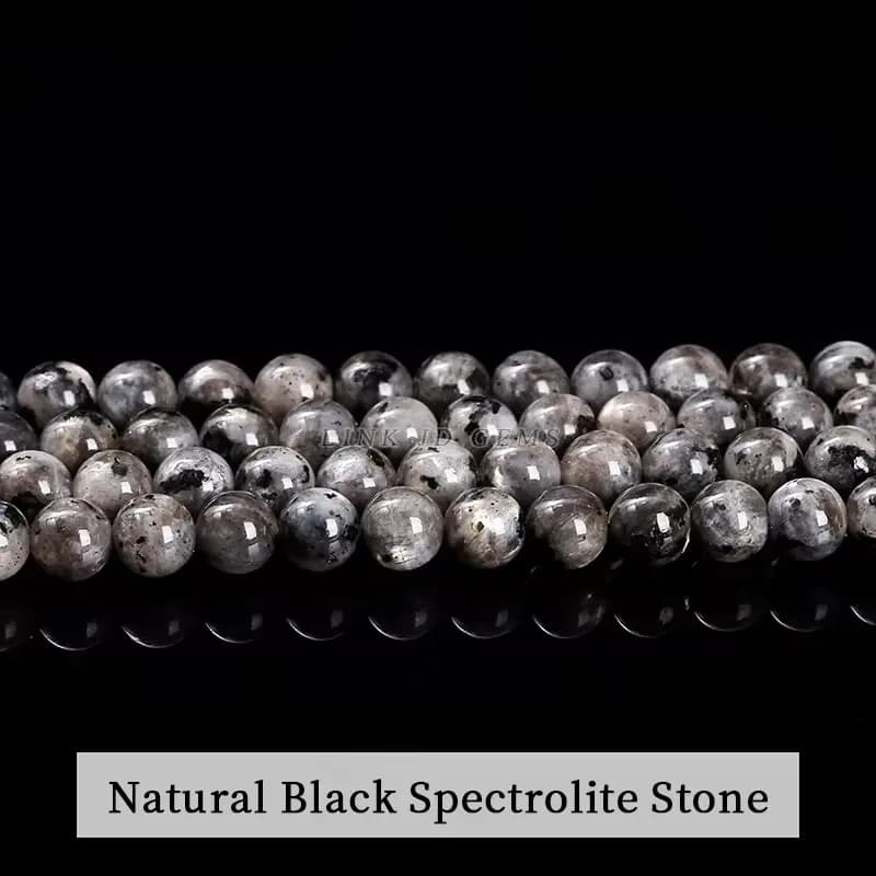 Perles rondes en pierre d'onyx d'agate noire naturelle 5A, entretoise ample 4 6 8 10 12mm pour la fa