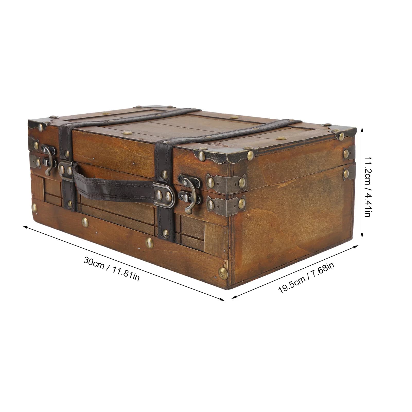 Coffre au trésor en bois, boîte à billets à bijoux Vintage Portable, coffre de rangement en bois, sa