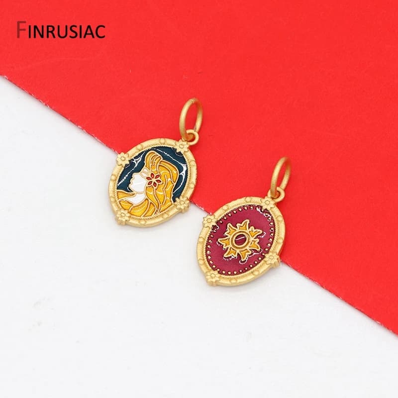 Pendentif à breloques princesse Blanche-Neige plaqué or pour femme, série DegradTale, bijoux de bric