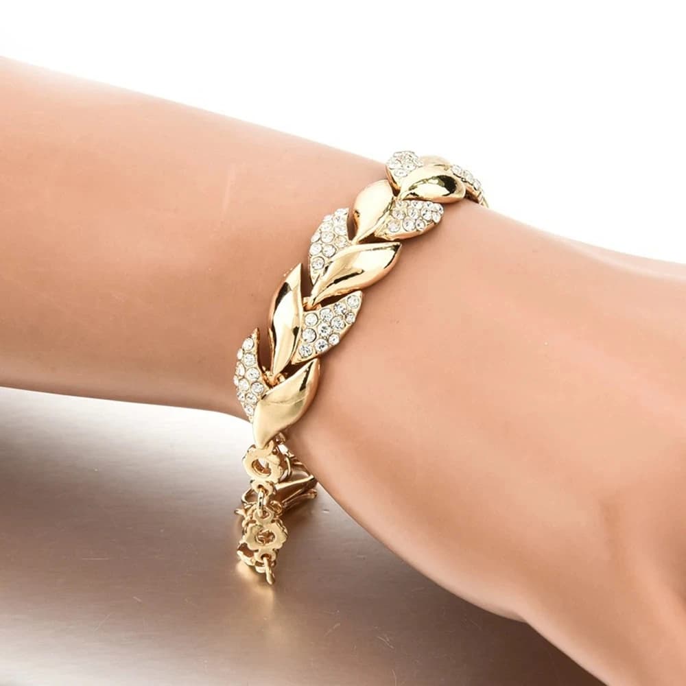 Bohème 925 argent Sterling or tressé feuilles cristal réglable bracelet et bracelets pour femmes fil