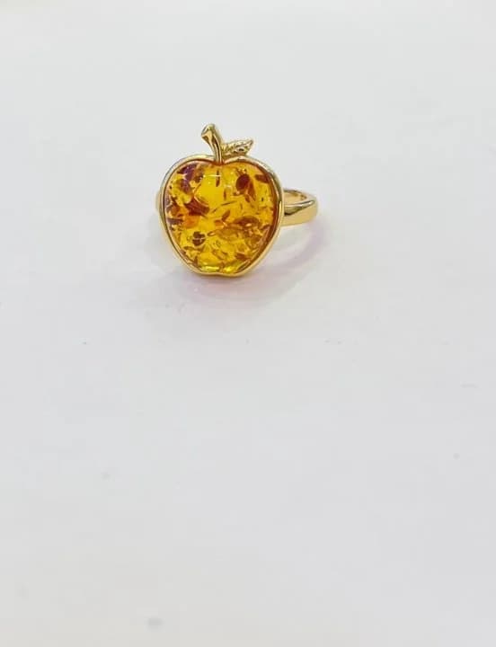 Ensemble de bijoux certifiés en argent 925, ambre naturel en forme de pomme, 14x13mm, fleur de la ba