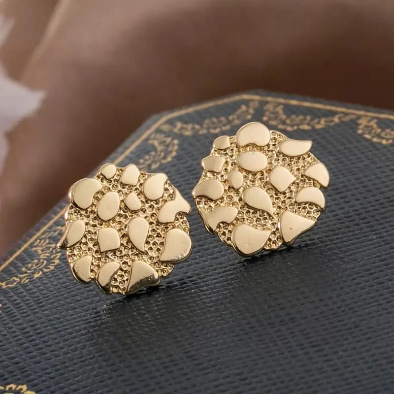 Boucles d'oreilles géométriques rétro irrégulières en or, élégantes, en alliage, bijoux confortables
