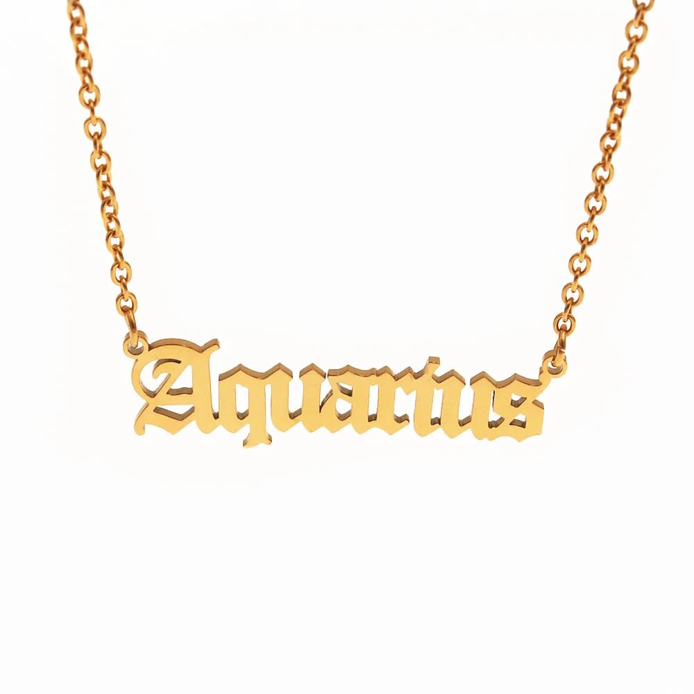 Collier Gothique en Acier Inoxydable avec Signe du Zodiaque, Bijoux d'Horoscope, 12 Constellations,