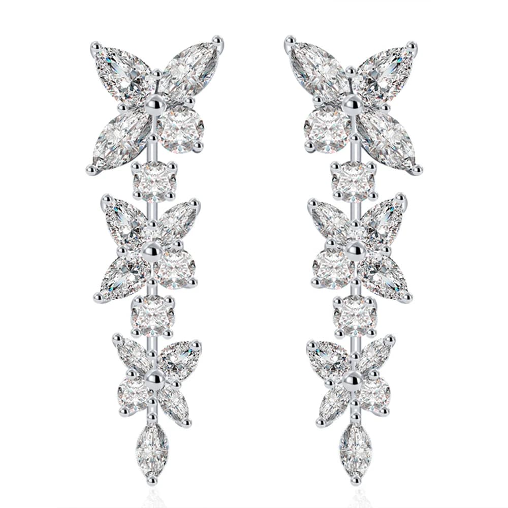 PuBang – boucles d'oreilles en argent Sterling 925 massif, bijoux fins, coupe Marquise, Moissanite c