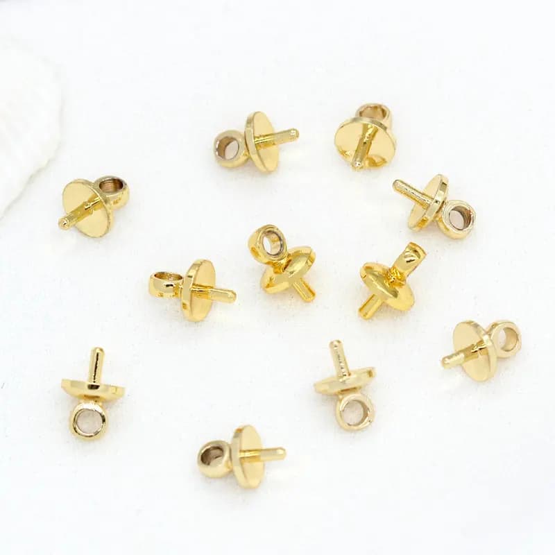 Bouchons de perles en laiton plaqué or véritable 14 carats, accessoires de bijoux à bricoler soi-mêm