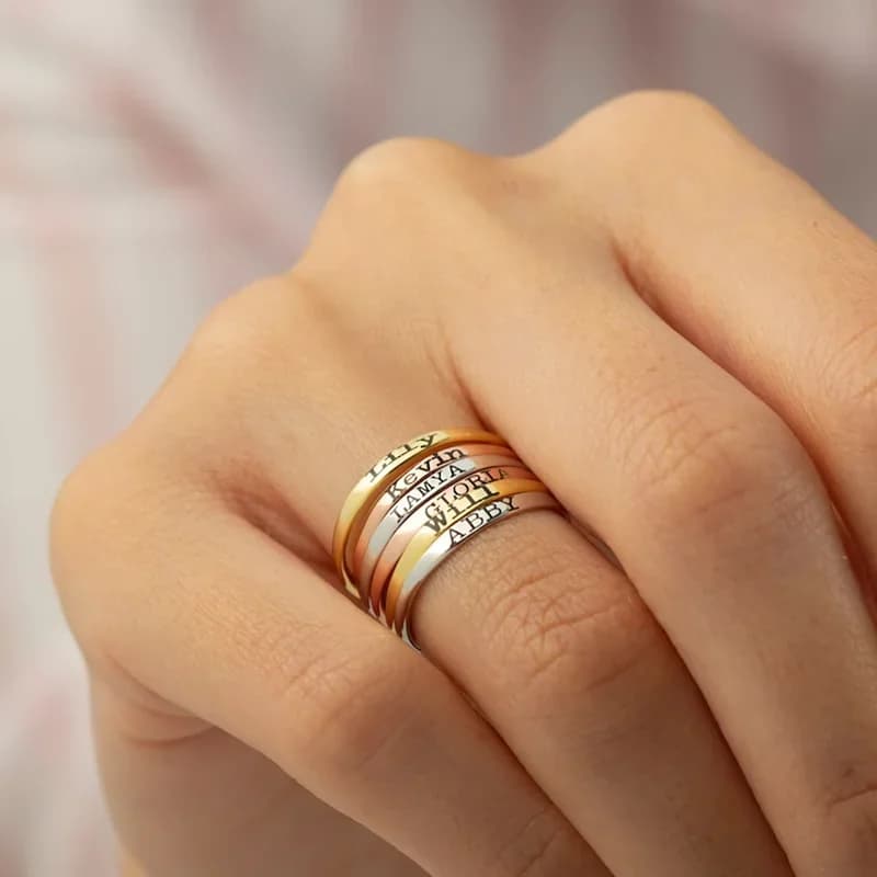 Bague avec nom gravé personnalisé, bijoux haut de gamme en acier inoxydable pour hommes, bagues pers