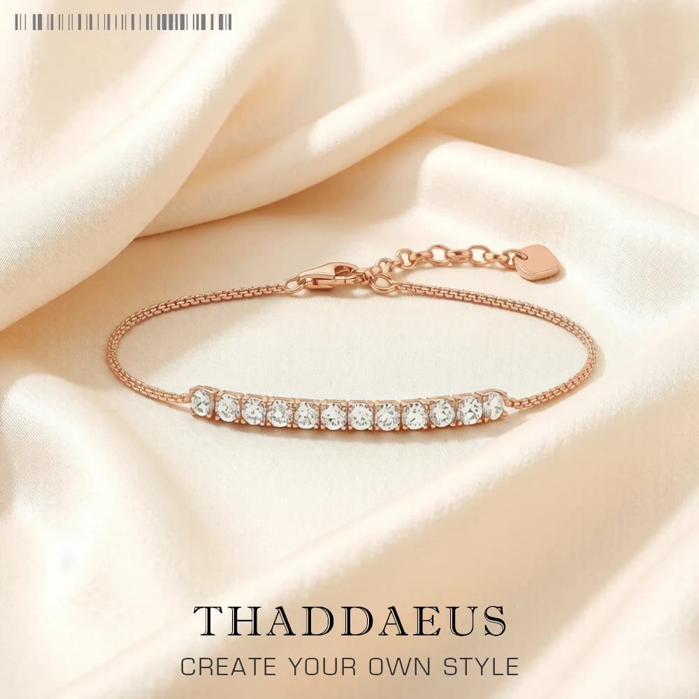 Bracelet doré en or Rose, pierres blanches, bijoux d'été en argent Sterling 925, cadeau romantique p