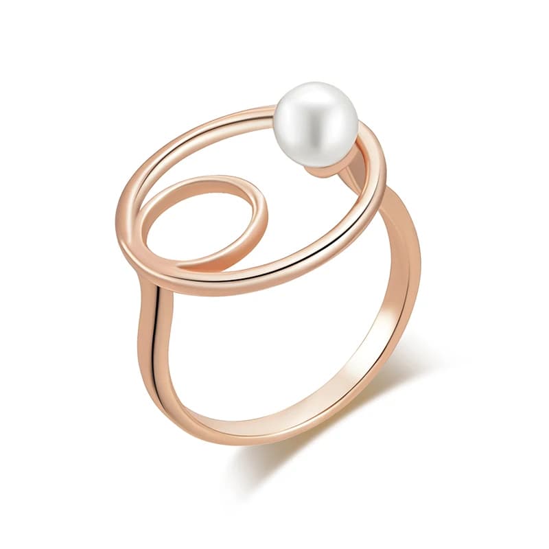 SYOUJYO – bagues rondes en perles pour femmes, couleur or Rose 585, bijoux fins ethniques de luxe qu