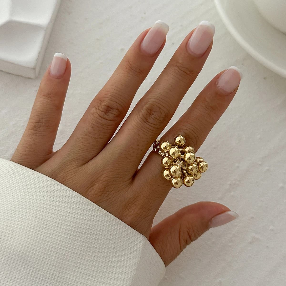 IngeSight.Z – petite bague boule CCB au Design créatif pour femmes et hommes, tendance, anneau ouver