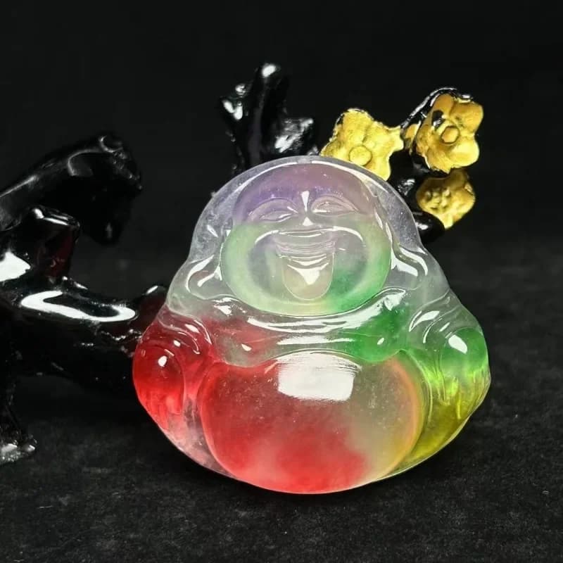 Amulette Maitreya sculptée sur glace, bijoux exquis pour femmes