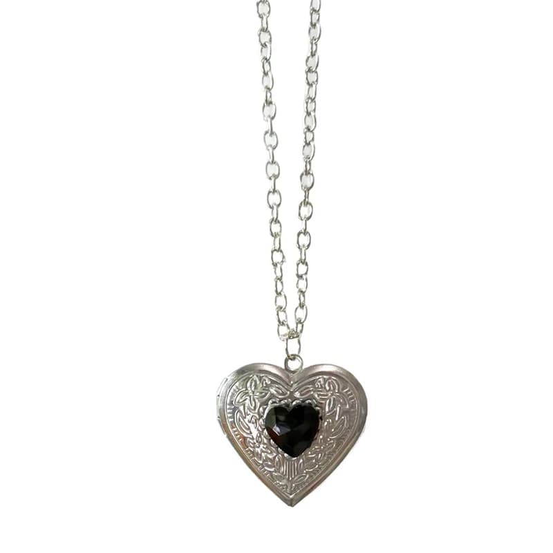 Mode Baroque Vintage en forme de coeur Photo boîte pendentif collier bijoux Photo Photo médaillon