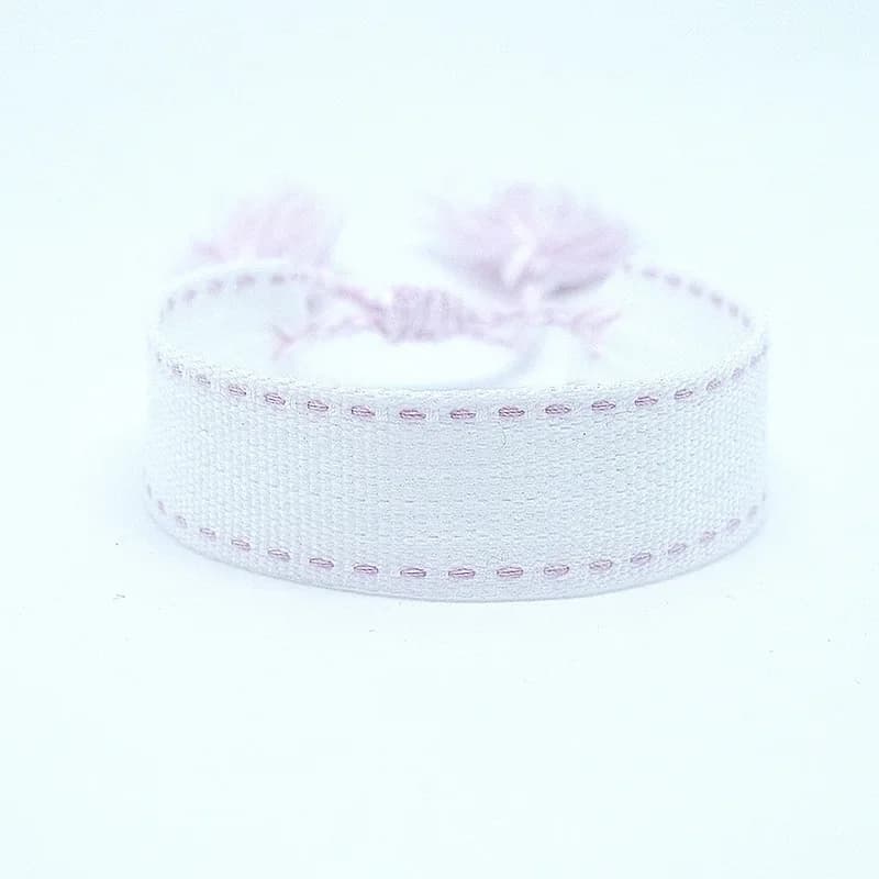 Bracelet brodé série Boho violet pour femmes, cadeau de saint valentin, pompon tissé à la main, régl