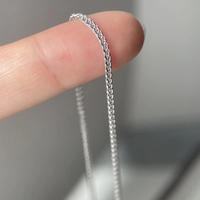 Collier Chaîne Chopin en Argent Sterling 925 de 40 cm et 1,2 mm pour Femmes, Filles et Hommes – Bijo