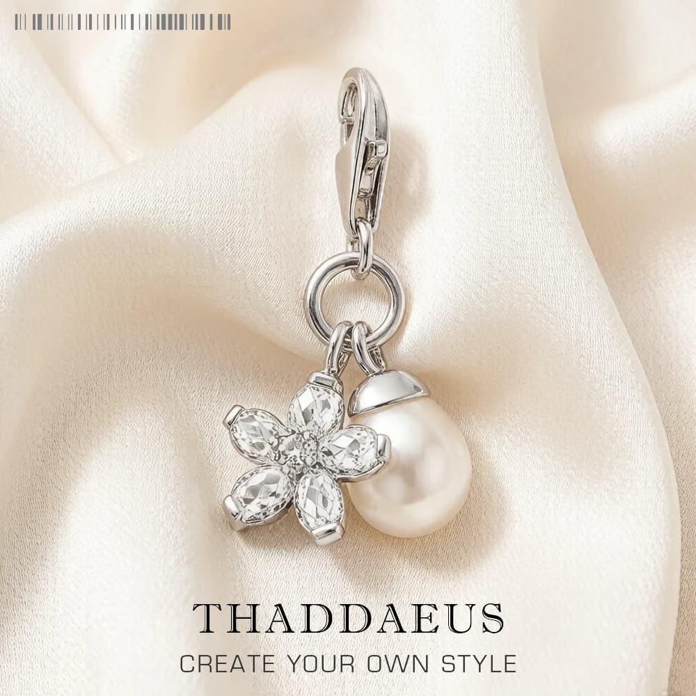 Pendentif à breloque fleur et perle, accessoires européens, bijoux de Club pour femmes, cadeau de pr