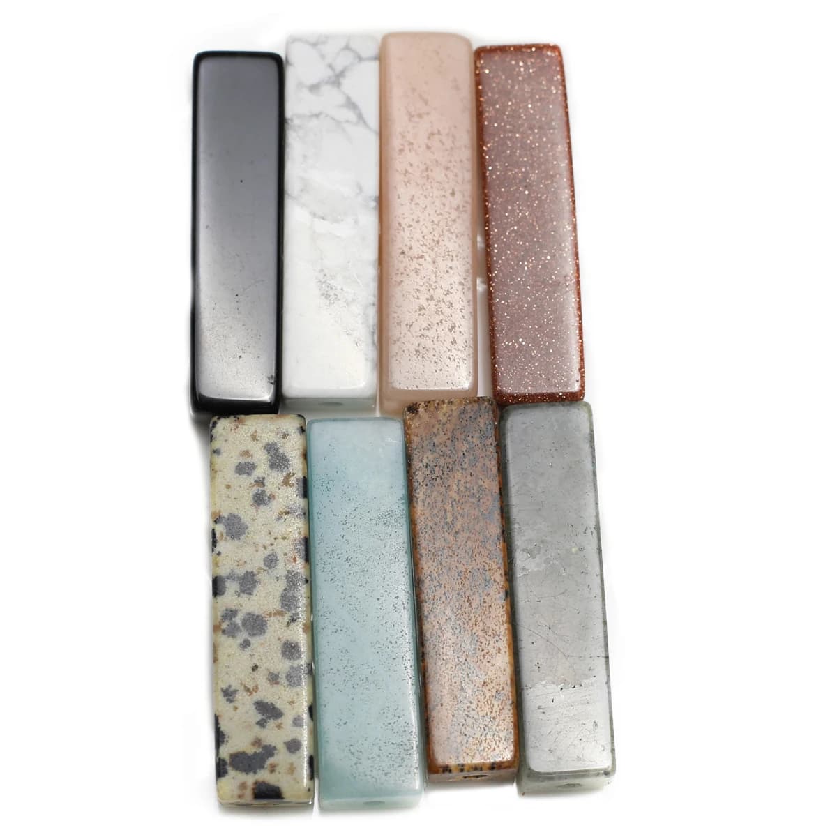 Perle rectangulaire en pierre semi-précieuse naturelle, collier de bricolage, bracelet, boucle d'ore