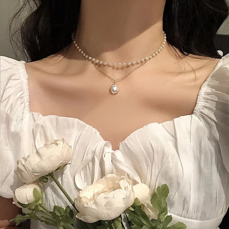 Collier de perles du muguet, nouveau Style, chaîne de clavicule de luxe polyvalente et légère pour f