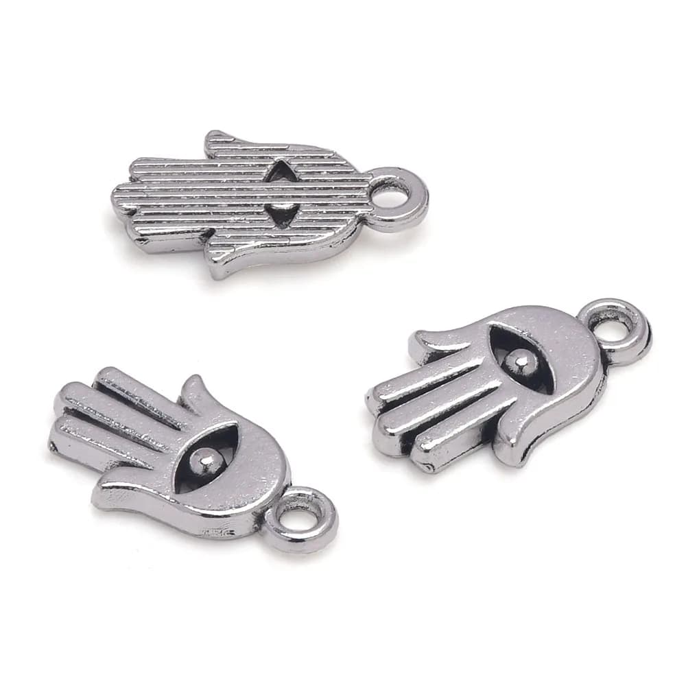 Hamsa – pendentifs à breloques antiques en argent, accessoires de fabrication de bijoux, vente en gr